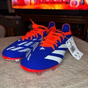 adidas Mens Siz 8 PREDATOR ELITE LACELESS FIRM GROUND SOCCER CLEATS Blue IF6447